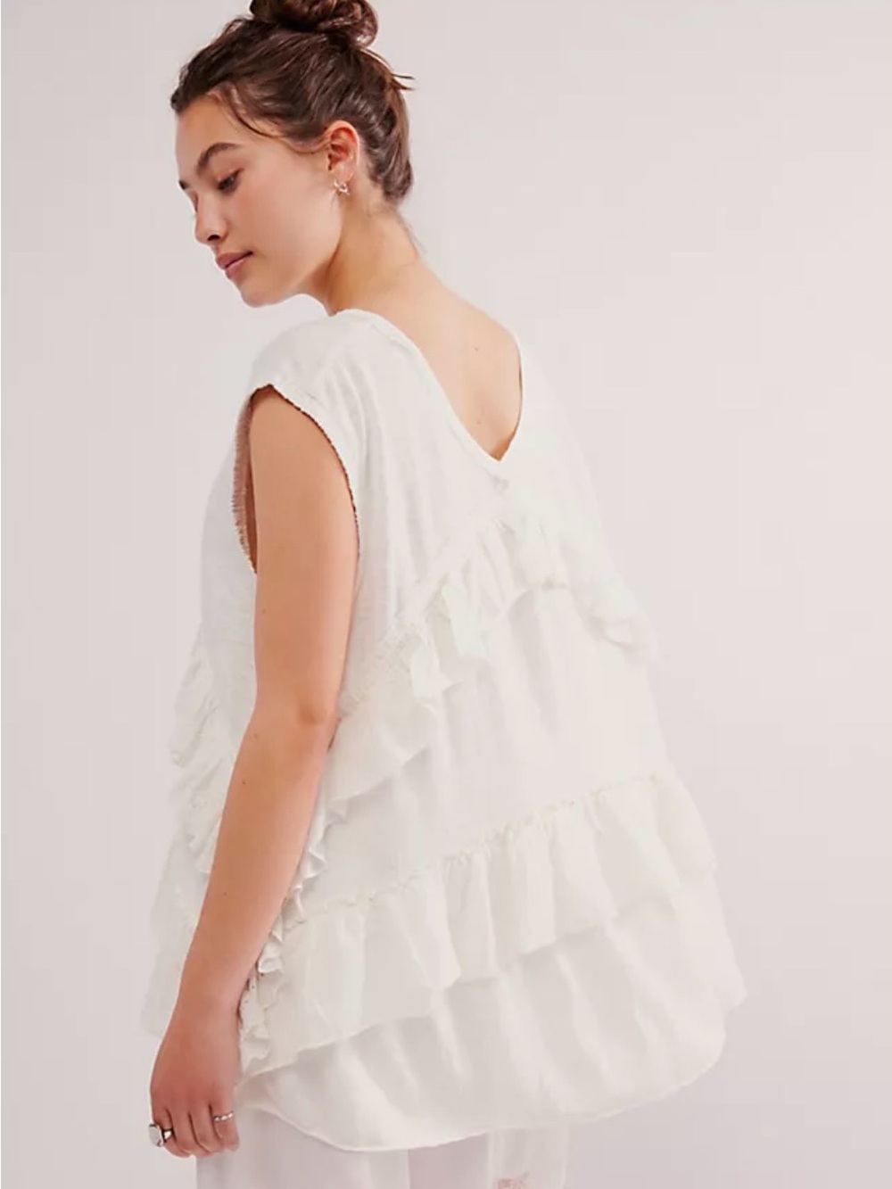 Free People Claire White Top - Picture 2 of 6